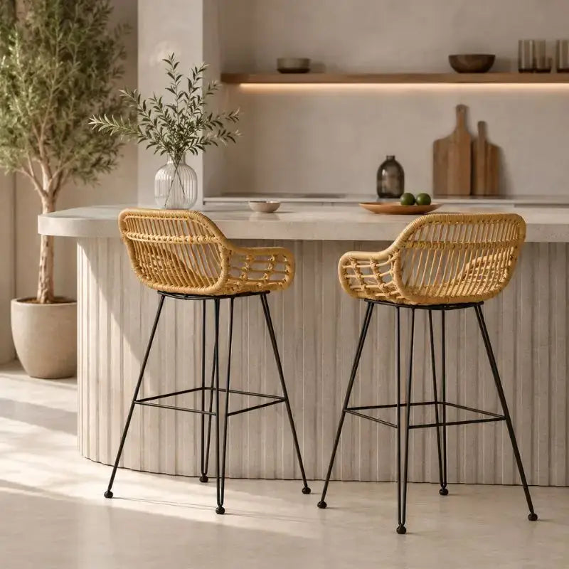 Chaise Haute Rotin - 56 x 53 x 89 cm