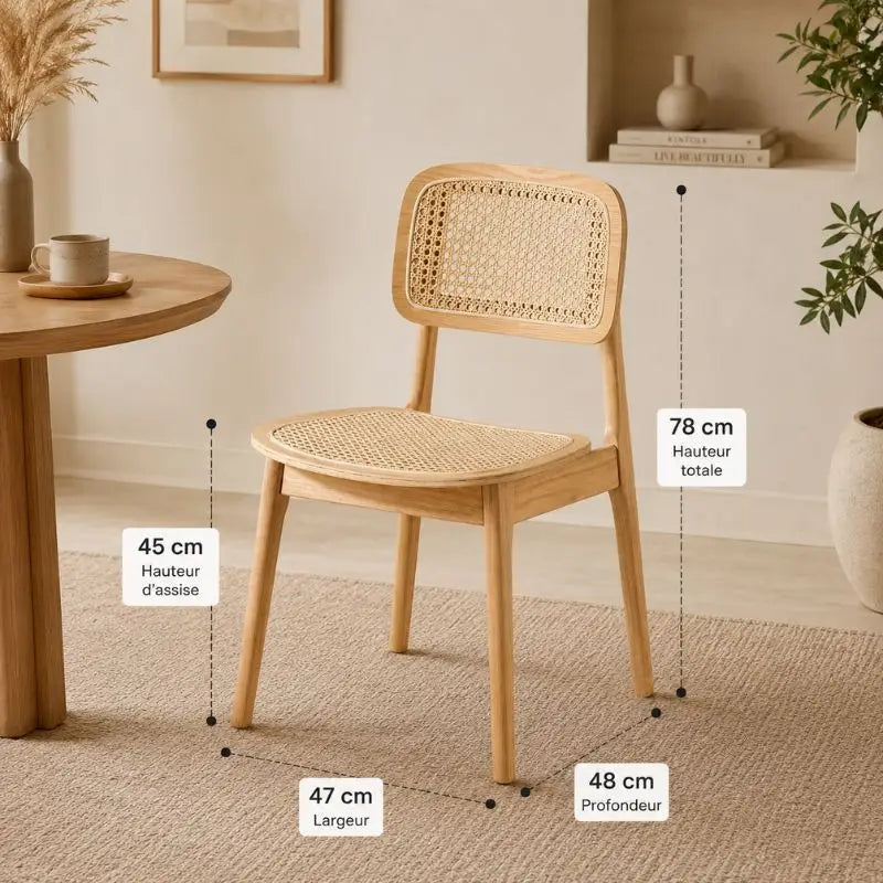 Chaise Rotin Salle à Manger - Beige