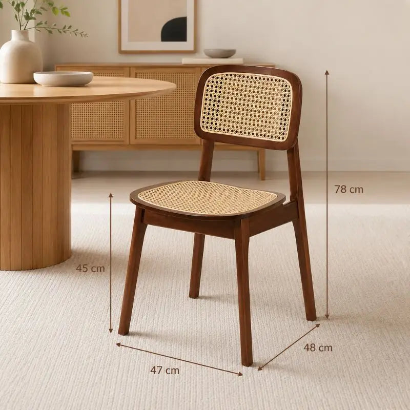 Chaise Rotin Salle à Manger - Marron