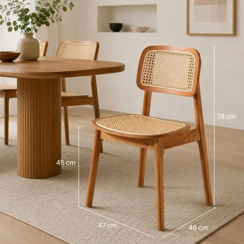 Chaise Rotin Salle à Manger - Marron clair