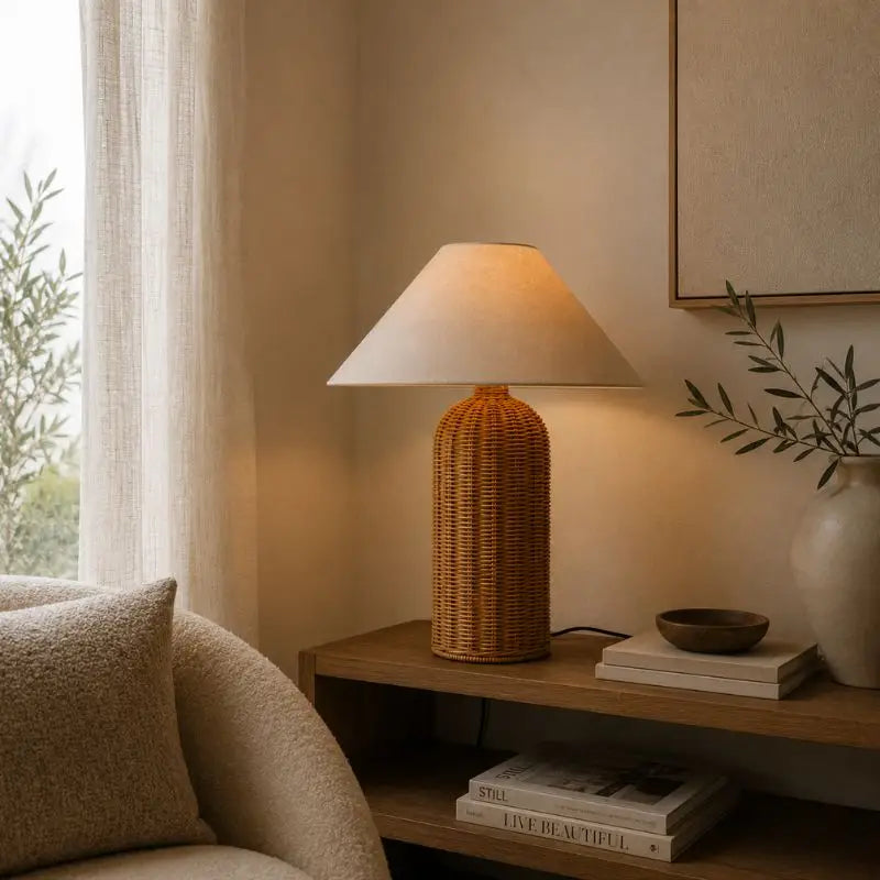 Lampe Rotin - 47 x 35 cm
