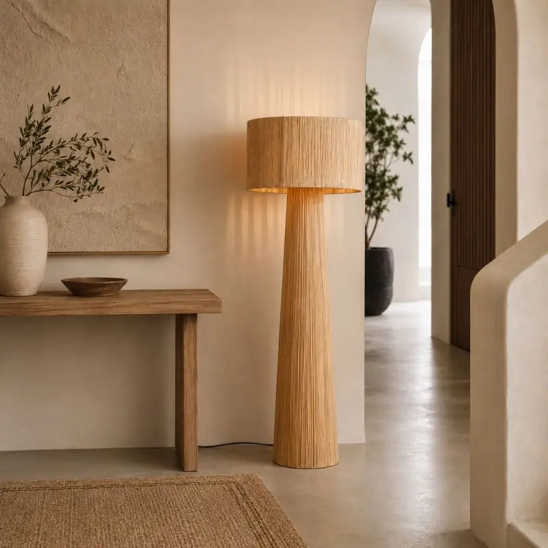 Lampe sur Pied Rotin - 50 x 137 cm