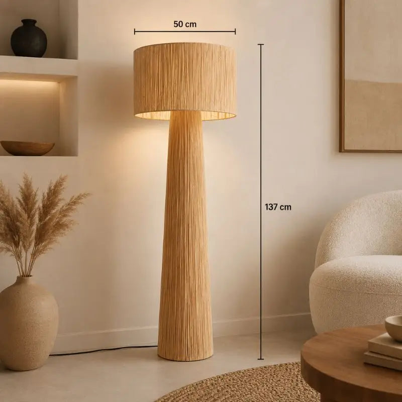 Lampe sur Pied Rotin - 50 x 137 cm