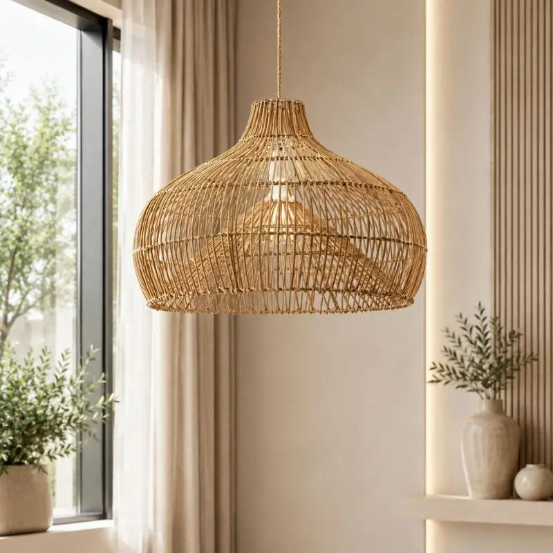 Suspension Luminaire Rotin - 40 cm