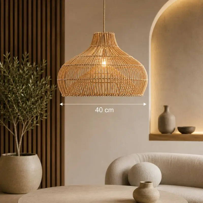 Suspension Luminaire Rotin - 40 cm